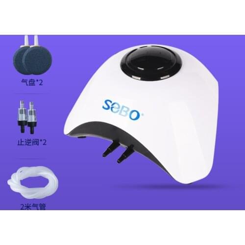 Quiet 10W Double Outlets Aquarium Air Pump Electric Oxygenator for Fish Tank 12L/M Flow+ Parts