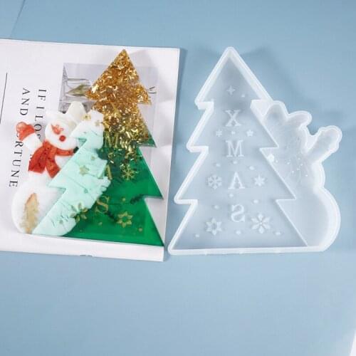 Xmas Tree Decoration Ornaments Silicone Mould DIY Hand Making Craft Epoxy Resin Modeling Christmas Supplies