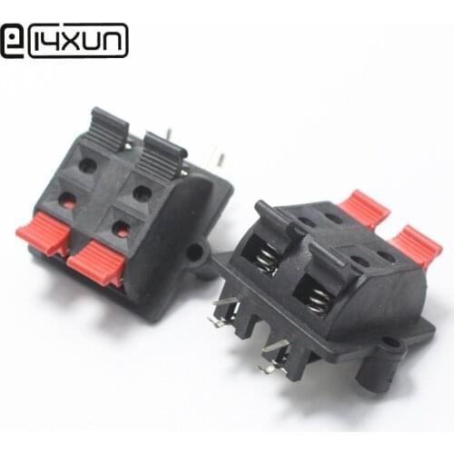 2pcs 4 Pin WP External Banana jack Speaker Amplifier Wire Clip Audio Socket WP4-3 LED Spring Terminal Switch
