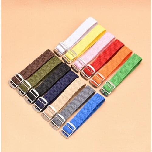 High Qualities Fashion Nylon Nato Strap For Perlon Woven Watch Band 20mm 22mm Watch Strap Black/Red Color Replacement Watch Band