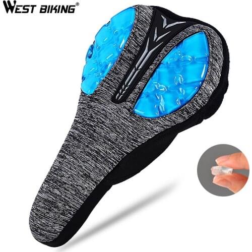 WEST BIKING Bicycle Saddle Cover 3D Liquid Silicon Gels Cycling Seat Mat Comfortable Cushion Soft Anti Slip Bike Saddle Cover