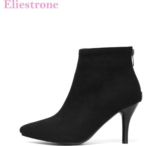 Brand New Fashion Black Green Women Ankle Boots Sexy High Thin Heels Lady Dress Shoes LS901 Plus Big Small Size 10 30 43 48