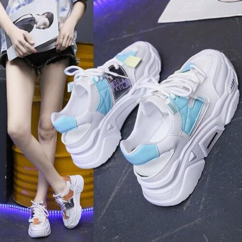 Dad Shoes Womens Ins Fashionable 2021 Spring New Thick-Soled All-Match White Shoes Heightened Sneakers