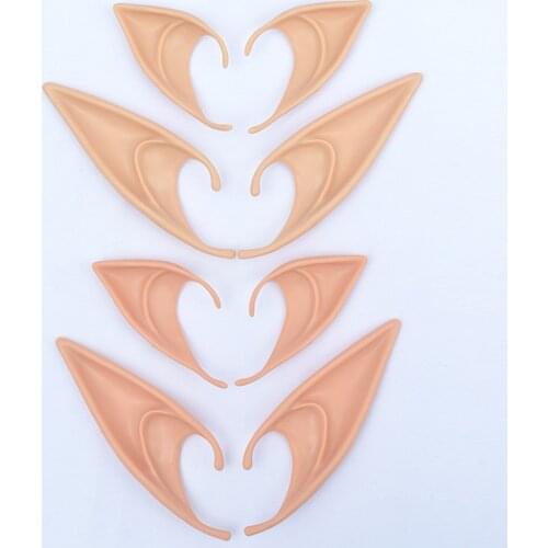 1 Pair Halloween Party Elven Elf Ears Pointed Anime Fairy Cosplay Costumes Soft Christmas Party Adult Kids Toys