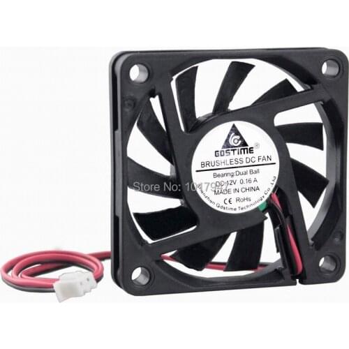 10 Pieces lot Gdstime 12V 2Pin Ball Bearing 60mm x 10mm 6cm DC Brushless Cooler Cooling Fan