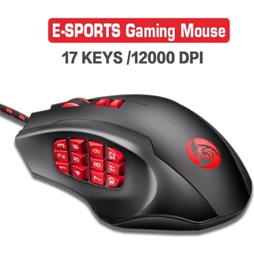 17 Keys gaming mouse E-sports RGB MMO Mouse 10000 DPI Adjustable Programmable Mechanical mouse 12 Thumb Buttons number keys Mic