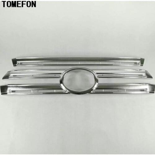 For Toyota Land Cruiser LC200 2016 ABS Chrome Car Front Center Grille Grill Decorative Trim 2pcs