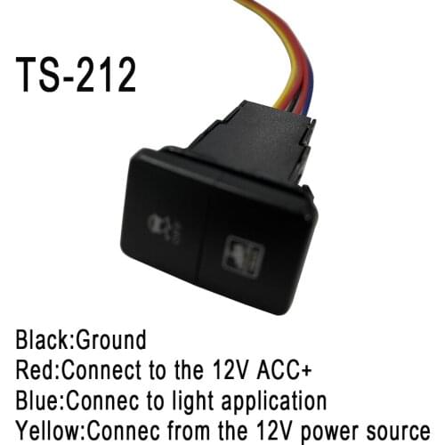 5Pcs Auto Foglamp Double Push Switch for Toyota Landcruiser Camry Corolla Auris Hiace Sienna 4Runner Rav4 Five Pins Five Wires