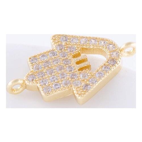 5pcs Bijoux Zircon Hamsa Charms For Bracelets Jewelry Making Handicraft Copper Micro Pave Czech Charms Vintage Bedels