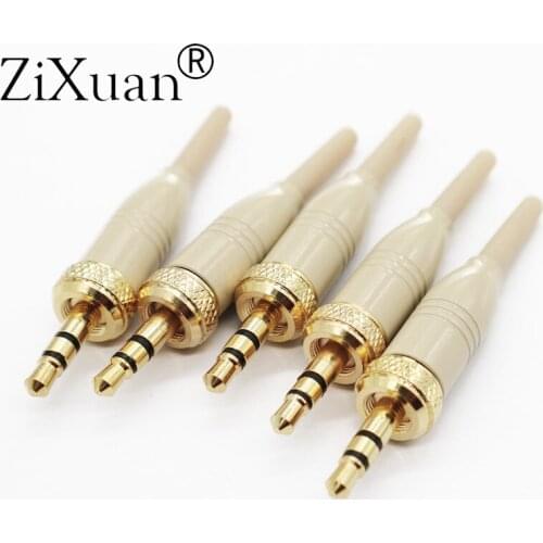 5PCS DIY 3.5mm 1/8" For Pro Sony Sennheiser Microphone Spare Plug adapter Stereo Screw Lock Connector metal shell