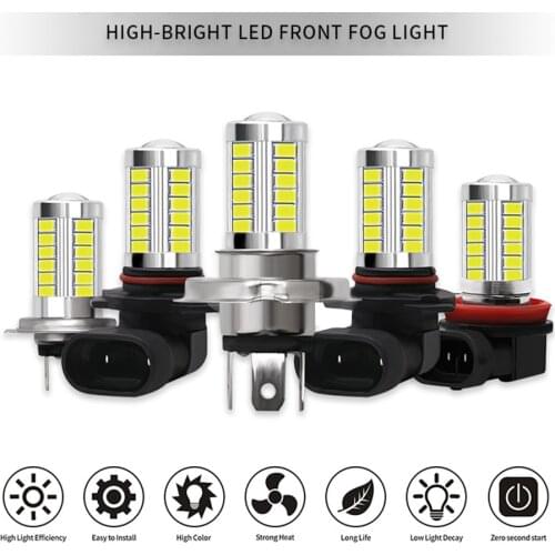 Car H8 H11 LED 9005 HB3 9006 HB4 H4 H7 5630 33SMD Fog Lamp Daytime Running Light Bulb Turning Parking Bulb 12V Headlight Bulbs
