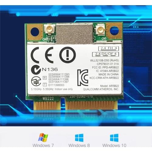 300Mbps Mini PCI-E Wireless Adapter 2.4G and 5G Dual Band 4.0 WiFi Network Card Dongle for Laptop Notebook PC