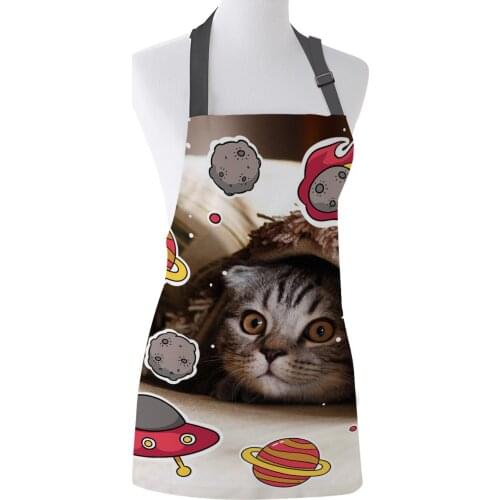 Cat Universe Planet Apron Adult Kids Bibs Home Cooking Baking Restaurant Kichen Aprons for Woman Cleaning Apron