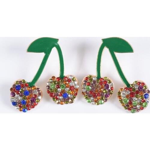 Inlay Rhinestone Fruit Apple Drop Earrings Womens Za Earrings Fashion Jewelry Boho Indian Ethnic Hanging Earrings For Women