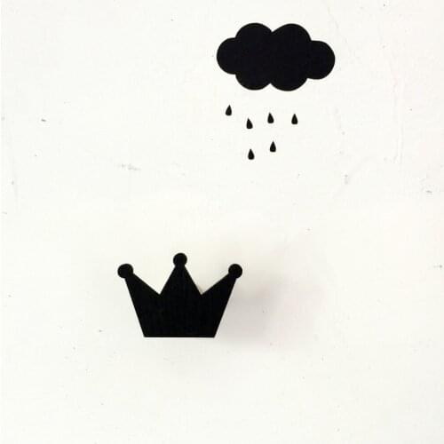 Ins hot Wooden Crown Decoration , Cute Kids Room Clothes Hook Baby Room Wall Decorate Children Room Crown Princess Decor