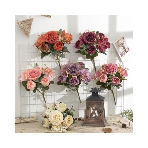 30cm Hibiscus Rose Artificial Flower Artificial Flower Creative Bouquet Decoration Dining Table Coffee Table Floral Arrangement