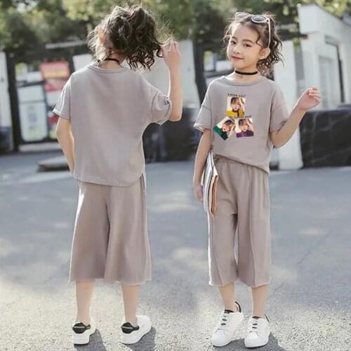 2021 Girls Summer Casual Clothes Set Children Short Sleeve Cartoon T-shirt + Short Pants Sport Suits Girl Clothing Sets for Kids