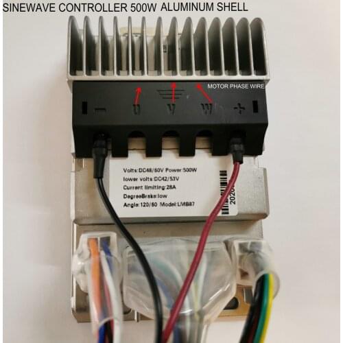 SINEWAVE Squarewave BLDC Controller 36v48v60v72v500w600w With Cast Aluminum Shell For Electric Scooter Tricycle Motorcycle ATV