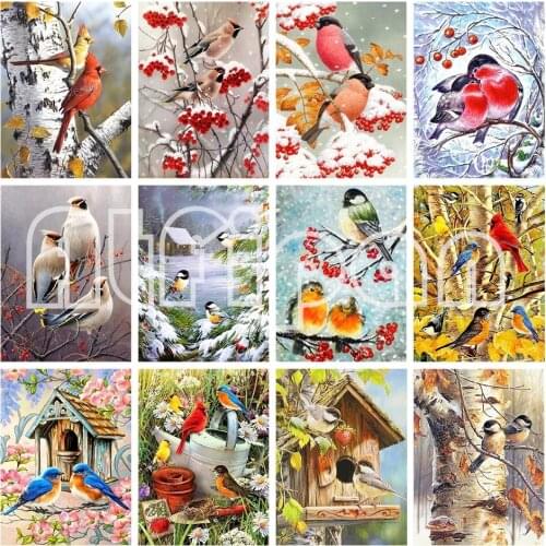 Square Diamond Painting DIY Cross Stitch Kit Bird Decoration Painting 5D Rhinestone Embroidery Mosaic Embroidery Gift