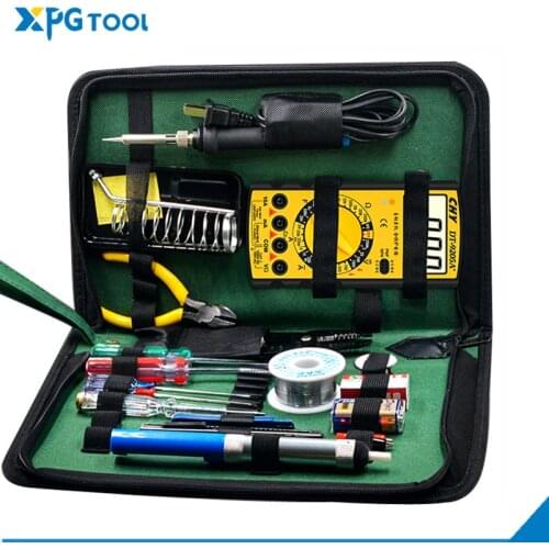 Spot Welding Tool Set Multimeter Home Student Electric Soldering Iron Set Electronic Repair Welding Toolbox Toolkit Combination