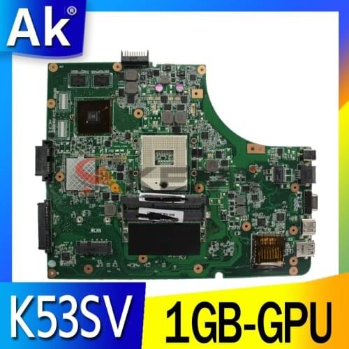 K53SV Motherboard 1GB-GPU + 3.0 USB For Asus K53S A53S K53SV K53SJ P53SJ X53S laptop Motherboard K53SJ Mainboard test 100% ok