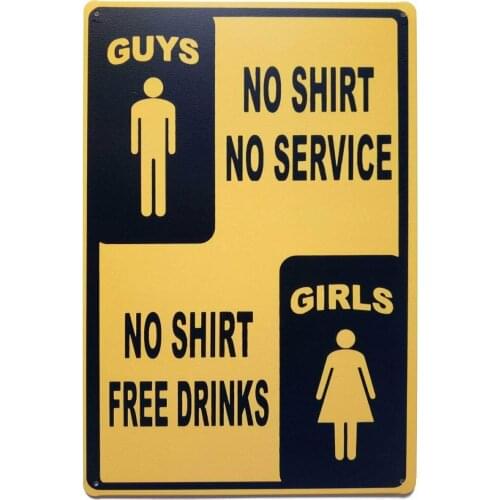 Metal Tin Sign Vintage Chic Art Decoration Free Drinks Beer Alcohol for Home Bar Cafe Farm Store Garage or Club 12X 8