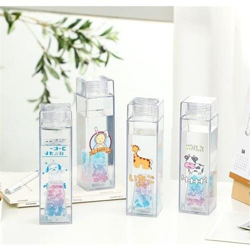 500ml Cute Transparent Plastic Water Bottles For Chirldren Girl Women BPA Free Hot Water Bottle Luminous Travel Tea Cup For Kids