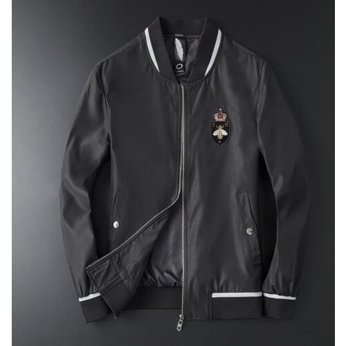 Men luxury Rib New Sleeve Embroidered bee Crown Striped High couple Baseball Coats & Jackets Abstract digital coat Motor #N138