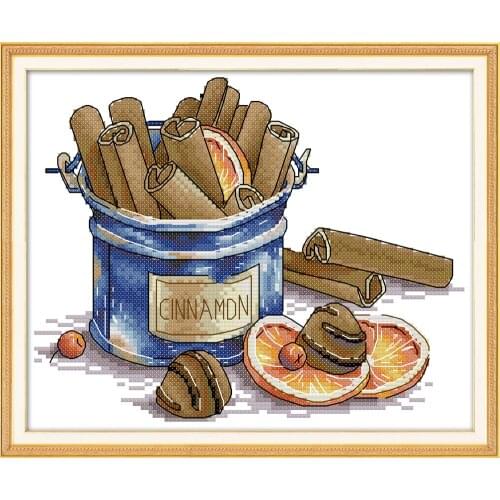 Cinnamon cross stitch kit aida 14ct 11ct count print canvas stitches embroidery DIY handmade