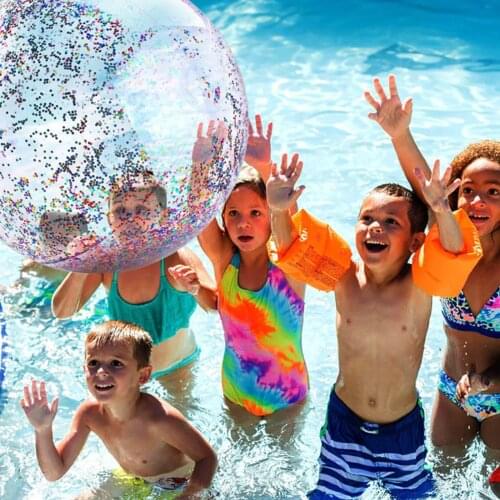 Upgrade Inflatable Watermelon/Glitter Confetti Beach Ball Pool Toy Balls for Kids Adult Outdoor Summer Water Fun Toys Beach Ball