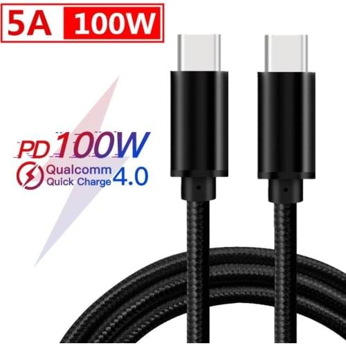 PD 5A 100W Cable Type C USB C Phone QC 4.0 3.0 USB 3.1 Power Delivery cable for Macbook Pro Samsung note 10 Fast Charge