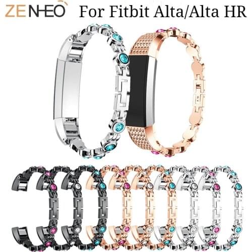 Stainless Steel For Fitbit Alta/Alta HR Watch Band Rhinestone replacement Bracelet Wrist Strap for Fitbit Alta HR Watches straps
