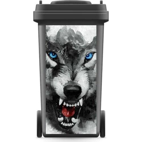 DIY Creative Wolf Rubbish Bin Sticker Wallpaper mural Wall Print Decal Removable Photo self adhesive Gift Customizable