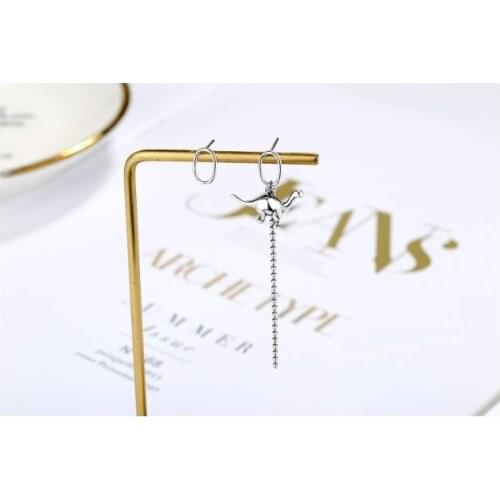 Diy Creative S925 Sterling Silver Stud Earrings Funny Geometry Bead Chain Earrings Long Tassel Vintage Earrings