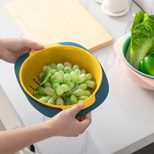 Nordic style leaching basket home living room fruit plate kitchen basket washbasin double-layer creative vegetable fruit basket