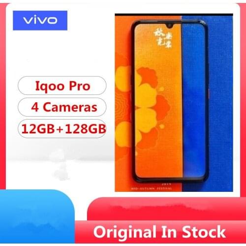 DHL Fast Delivery Vivo IQOO Pro 4G Cell Phone Snapdragon 855 Plus Android 9.0 6.41" AMOLD 12G RAM 128G ROM 48.0MP 44W Charger