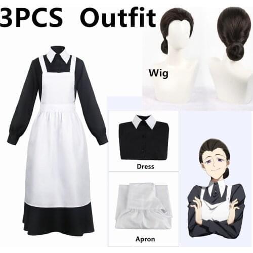 Takerlama Isabella Cosplay Yakusoku no Neverland Cosplay The Promised Neverland Women Maid Dress Anime Costume Halloween