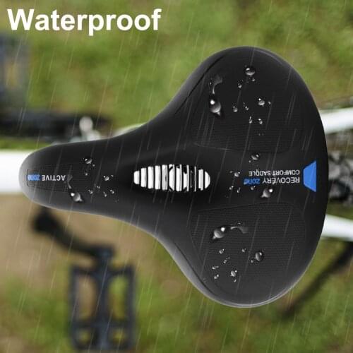 MTB Bike Saddle Silicone Cushion PU Leather Surface Silica Filled Gel Waterproof Cycling Seat Shockproof Bicycle Saddle