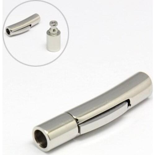 10 Set 304 Stainless Steel Column Bayonet Clasps For DIY Bracelet Necklace Jewelry making Connector Accessories,hole: 4mm