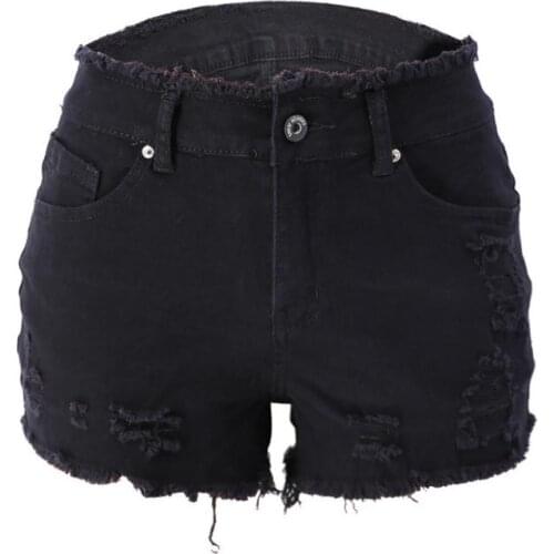 WomenS Summer Hole Denim Shorts High Waist Ripped Tassel Vintage Female Sexy Jean Short S/2Xl Pantalones Cortos Mujer J3182