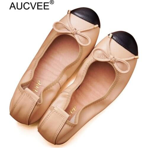 Women Genuine Leather Flat Shoes Newest Style Female Single Shoes Women Flats Shallow Mouth Balerinas Shoes For Woman Plus Size