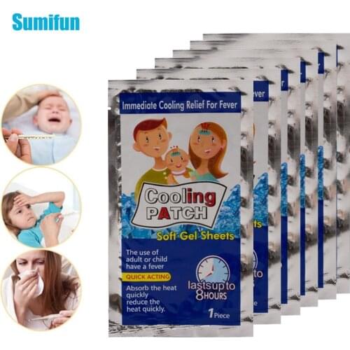 1/3/4/6Pcs Baby Fever Down Medical Plaster Cooling Patches Migraine Headache Pain Pad Lower Temperature Migraine Headache Pad