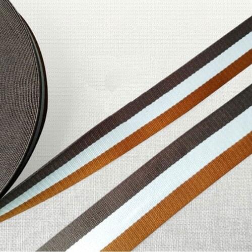 10 yards 2" wide 38mm 25mm 1" webbing Coffee White Brown Cotton webbing striped polyester cotton ribbon twill bag Backpack belt