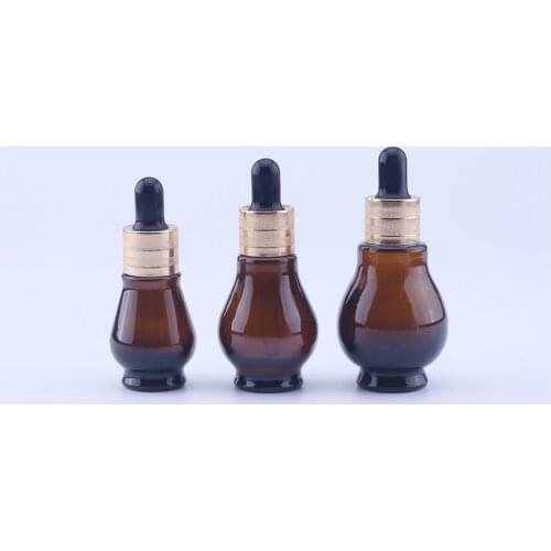 200pcs/lot Amber Drop Bottle Glass Aromatherapy Liquid Dropper essential basic massage oil Pipette Refillable Bottles