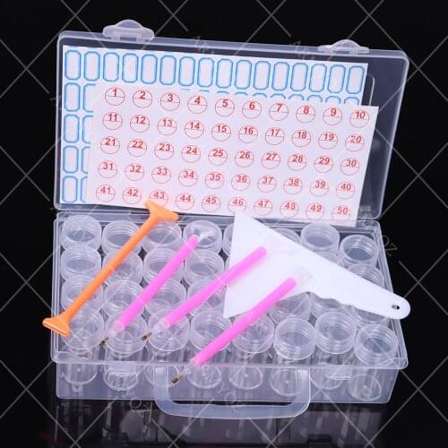 32 Bottles Square Diamond Painting Storage box Diamond Painting Accessories Beads Container Mosaic Storage boxes Fix Tools