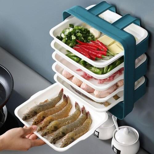 6-layers Spices Rack Multifunctional Food Storage Rack Tray Dishes Wall-Mounted Bathroom For Kitchen Waterproof Shelf New A3U7