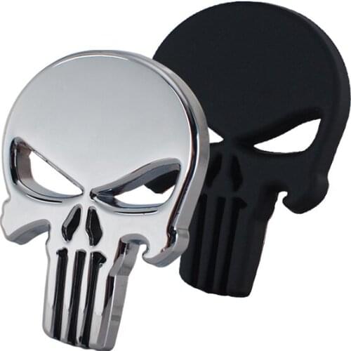 Car Styling The Punisher 3D Metal Skull Sticker Emblem Body Badge Accessories For Cadillac srx cts ats escalade sts dts bls
