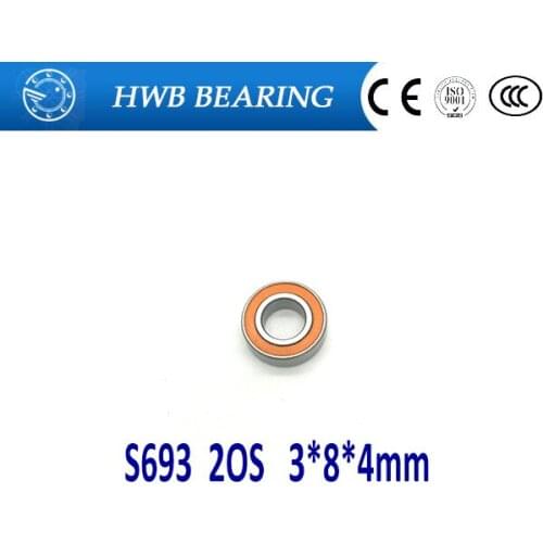 Free Shipping 1PC S693 2OS 3x8x4 CB ABEC7 Hybrid Ceramic Stainless Lube Dry Fishing Reel Bearing SMR693C 2OS A7 LD S693-2RS