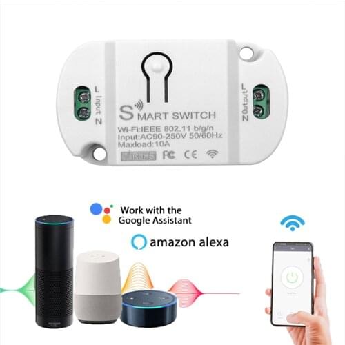 Tuya APP 10A Wireless Wifi Switch Smart Home Automation Mobile Phone Timer Remote Compatible With Alexa Google Home IFTTT