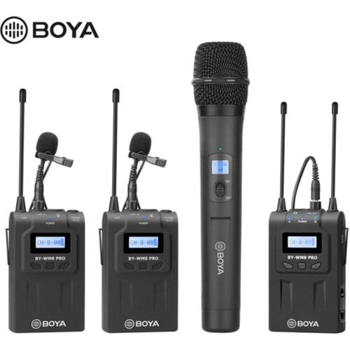 BOYA BY-WHM8 Pro Handheld Microphone UHF Wireless Unidirectional Dynamic Mic Transmitter for Stage Film ENG BY-WM8 Pro Receiver